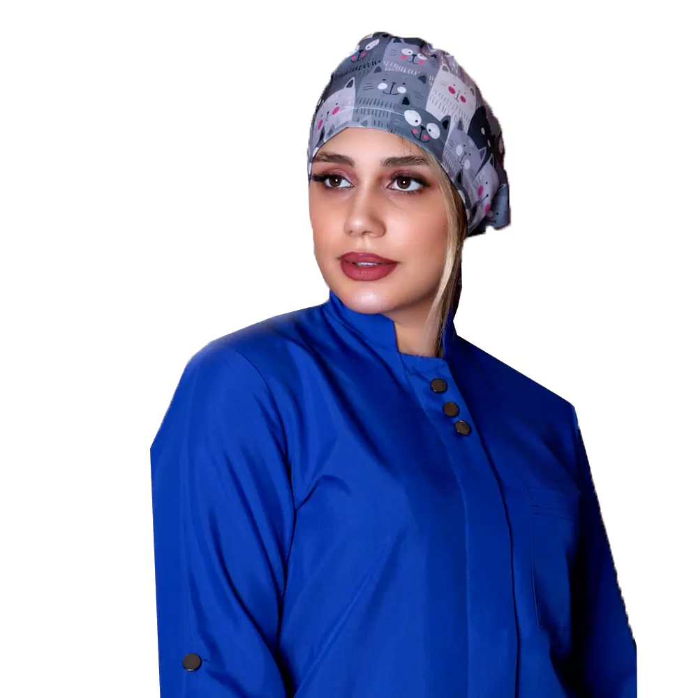 مانتو شلوار اتاق عمل رنگ آبی کاربنی