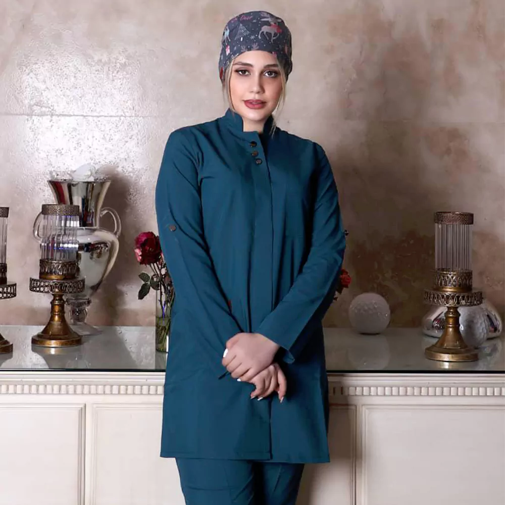 مانتو شلوار اتاق عمل سبز کله‌غازی