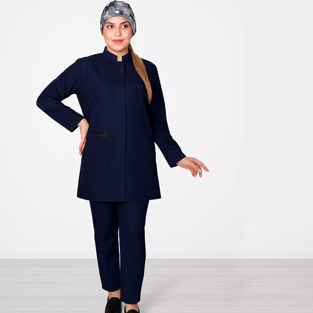 مانتو شلوار اتاق عمل رنگ سرمه ای