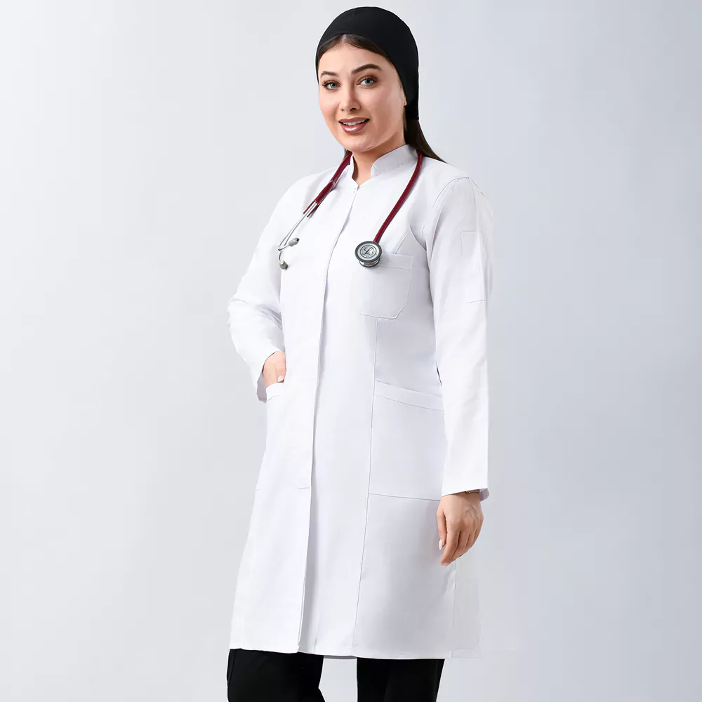 روپوش زنانه مدل یقه ایستاده دکمه مخفی