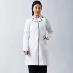 روپوش پزشکی زنانه مدل یقه انگلیسی بلک لاین