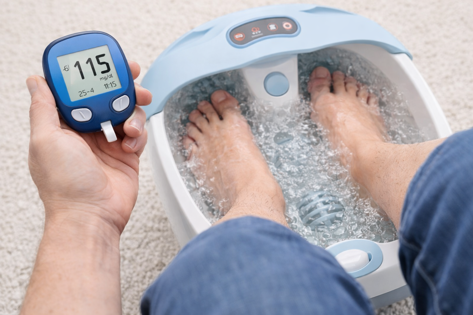 فواید استفاده از جکوزی ماساژور پا برای افراید دیابتی