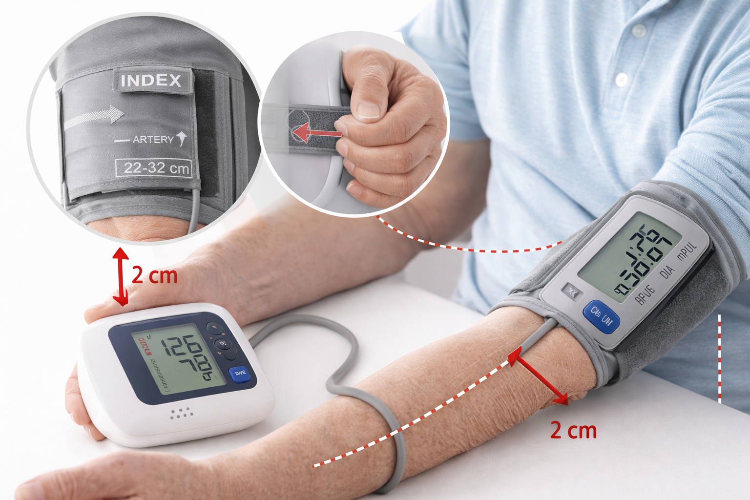 بستن صحیح کاف دستگاه فشار خون و انتخاب سایز مناسب کاف