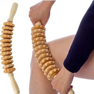 ماساژور وردنه ای چوبی مهره چرتکه ای مدل هلالی